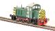 Class 07 shunter D2990 in BR green with wasp stripes