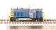 Class 07 shunter 07010 in BR blue with wasp stripes