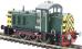 Class 07 shunter D2986 in BR green with wasp stripes