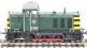 Class 07 shunter D2986 in BR green with wasp stripes