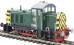 Class 07 shunter D2988 in BR green with wasp stripes