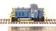 Class 07 shunter 2993 in BR blue with wasp stripes and air brakes