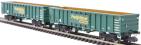 MJA mineral and aggregates twin bogie box wagon in Freightliner green - 502003 & 502004 - pack of 2