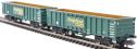MJA mineral and aggregates twin bogie box wagon in Freightliner green - 502021 & 502022 - pack of 2