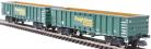 MJA mineral and aggregates twin bogie box wagon in Freightliner green -  502045 & 502046 - pack of 2