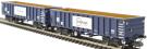 MJA mineral and aggregates twin bogie box wagon in GB Railfreight blue - 502023 & 502024 - pack of 2 