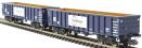 MJA mineral and aggregates twin bogie box wagon in GB Railfreight blue - 502025 & 502026 - pack of 2