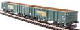 MJA mineral and aggregates twin bogie box wagon in Freightliner green - 502005 & 502006 - pack of 2