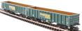MJA mineral and aggregates twin bogie box wagon in Freightliner green - 502011 & 502012 - pack of 2