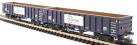 MJA mineral and aggregates twin bogie box wagon in GB Railfreight blue - 502009 & 502010 - pack of 2