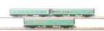 Pack of three Maunsell coaches - Set 392 - brake third, compartment third and brake third in BR green