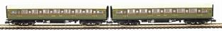 Maunsell high window 6 coach set in SR olive green 456