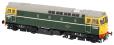 Class 33/2 D6596 in BR green with full yellow ends