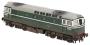 Class 33/2 D6594 in BR green with no yellow panels - weathered