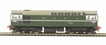 Class 33/0 Diesel D6582 in BR green with small yellow panels.