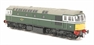 Class 33/0 diesel in BR green with small yellow ends. No running number