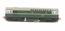 Class 33/0 diesel in BR green with small yellow ends. No running number