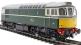 Class 33/0 in BR green with small yellow panels - unnumbered