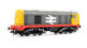Class 20/0 20010 in BR Railfreight grey with red stripe and disc headcodes