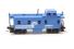 Cupola offset caboose of Conrail - blue with white logo and white lettering 18748
