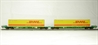 Intermodal bogie wagon with 2 45ft containers in DHL livery