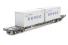 Twinset of Intermodal bogie wagons with two 20ft containers "MSC"