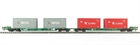Intermodal Bogie Wagons With Two Pairs 20ft Containers 'K Line & MOL'.