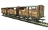 Pack of 3 8 ton cattle wagons in BR bauxite (early) - weathered