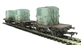 Pack of 3 Conflat wagons in BR bauxite with AF containers in light blue - weathered
