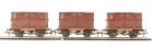 Pack of 3 Conflat wagons in BR bauxite with BD containers in BR crimson - weathered
