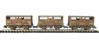 Triple pack 8 Ton cattle wagons in BR bauxite early - weathered