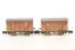 Set of 3 12 Ton BR Vent Vans in BR Bauxite (Early) Liveries with Advertising Logos, Wagon A) Planked Vent Van B755822 with 'ICI Fertilizer' Logo, Wagon B) Plywood Vent Van B765001 with 'Biscuits from Carrs of Carlisle' Logo, Wagon C) Planked Vent Van B760065 with 'Portland Blue Circle Cement' Logo - Limited Edition for Modelzone 