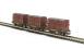 Triple Pack of Conflat Wagons in BR crimson BD Container - weathered