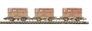 Triple Pack Conflat Wagons BR Bauxite BD Container - weathered