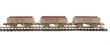 Triple pack 13 Ton high sided steel open wagons BR bauxite - weathered