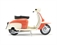 L type scooter in cream and pale red