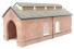 Red brick single road engine shed - Scenecraft range