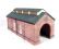 Red brick single road engine shed - Scenecraft range