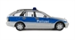 Mercedes C-Class Estate Polizei police car in silver & blue HO gauge