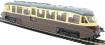 Streamlined Railcar 16 in GWR chocolate and cream with twin cities crest