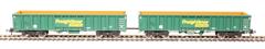 MJA mineral & aggregates twin bogie box wagon in Freightliner green livery -  502019 & 502020 - pack of 2
