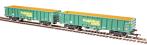 MJA mineral & aggregates twin bogie box wagon in Freightliner green livery -  502005 & 502006 - pack of 2