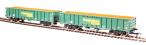 MJA mineral & aggregates twin bogie box wagon in Freightliner green livery -  502011 & 502012 - pack of 2
