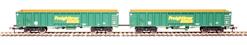 MJA mineral & aggregates twin bogie box wagon in Freightliner green livery -  502011 & 502012 - pack of 2