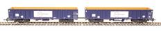 MJA mineral & aggregates twin bogie box wagon in GB Railfreight blue - 502023 & 502024 - pack of 2