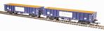 MJA mineral & aggregates twin bogie box wagon in GB Railfreight blue - 502025 & 502026 - pack of 2