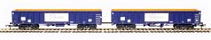 MJA mineral & aggregates twin bogie box wagon in GB Railfreight blue - 502031 & 502032 - pack of 2