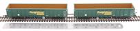 MJA mineral and aggregates twin bogie box wagon in Freightliner green - 502013 & 502014 - pack of 2