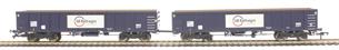 MJA mineral and aggregates twin bogie box wagon in GB Railfreight blue - 502051 & 502052 - pack of 2