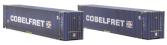 45ft Hi-Cube containers "Cobelfret" - CLDU960451-8 & 960537-1 - weathered - pack of 2